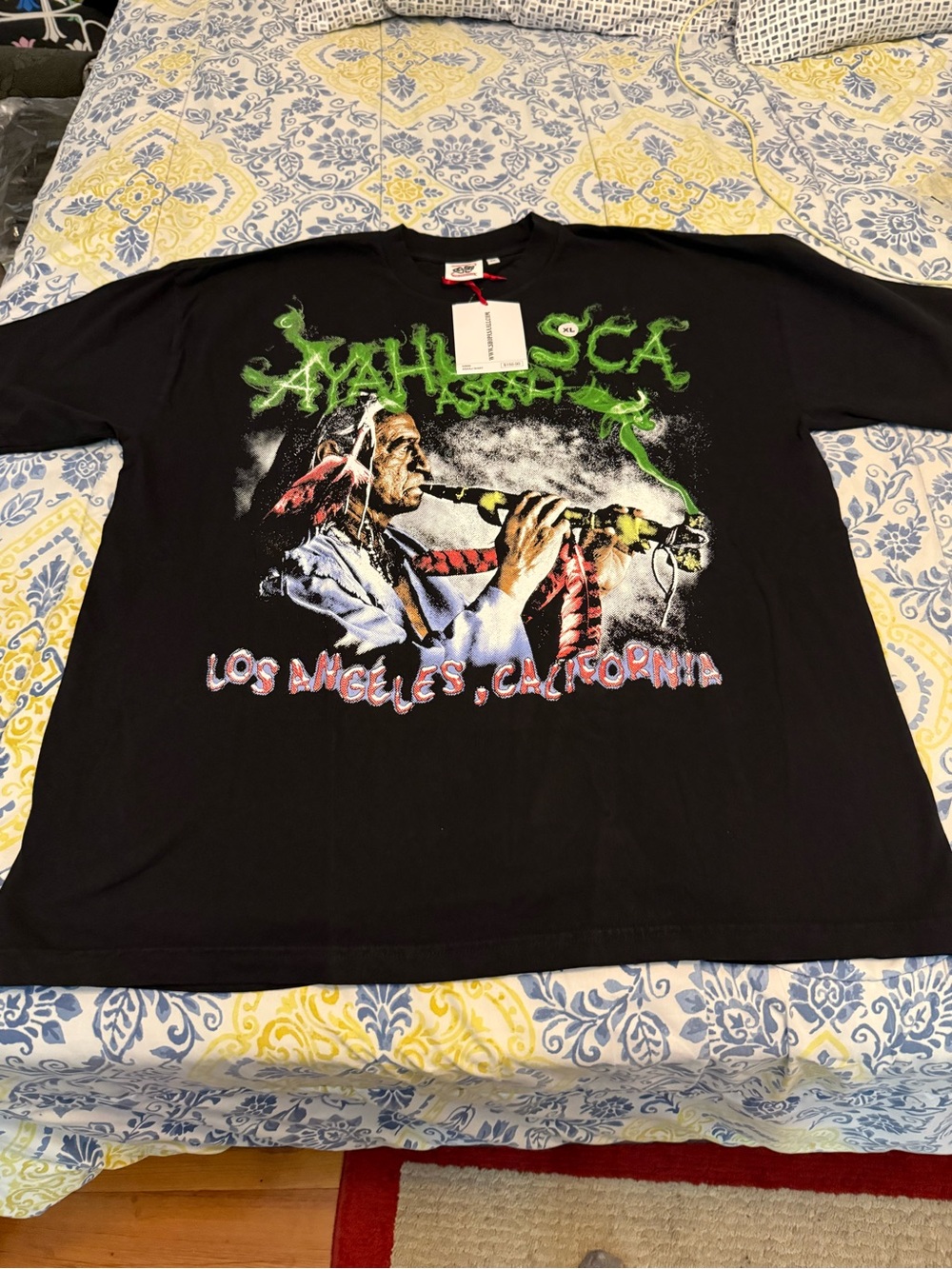 Asaali Mens Black Graphic Print Men’s T‑Shirt - Los Angeles Design